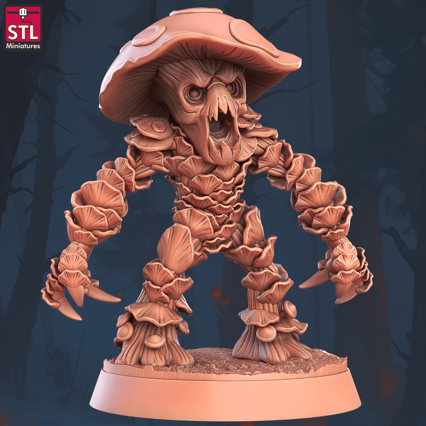 3D Printed STL Miniatures Violent Fungus Set 28 - 32mm War Gaming D&D - 3D Printing Boss 