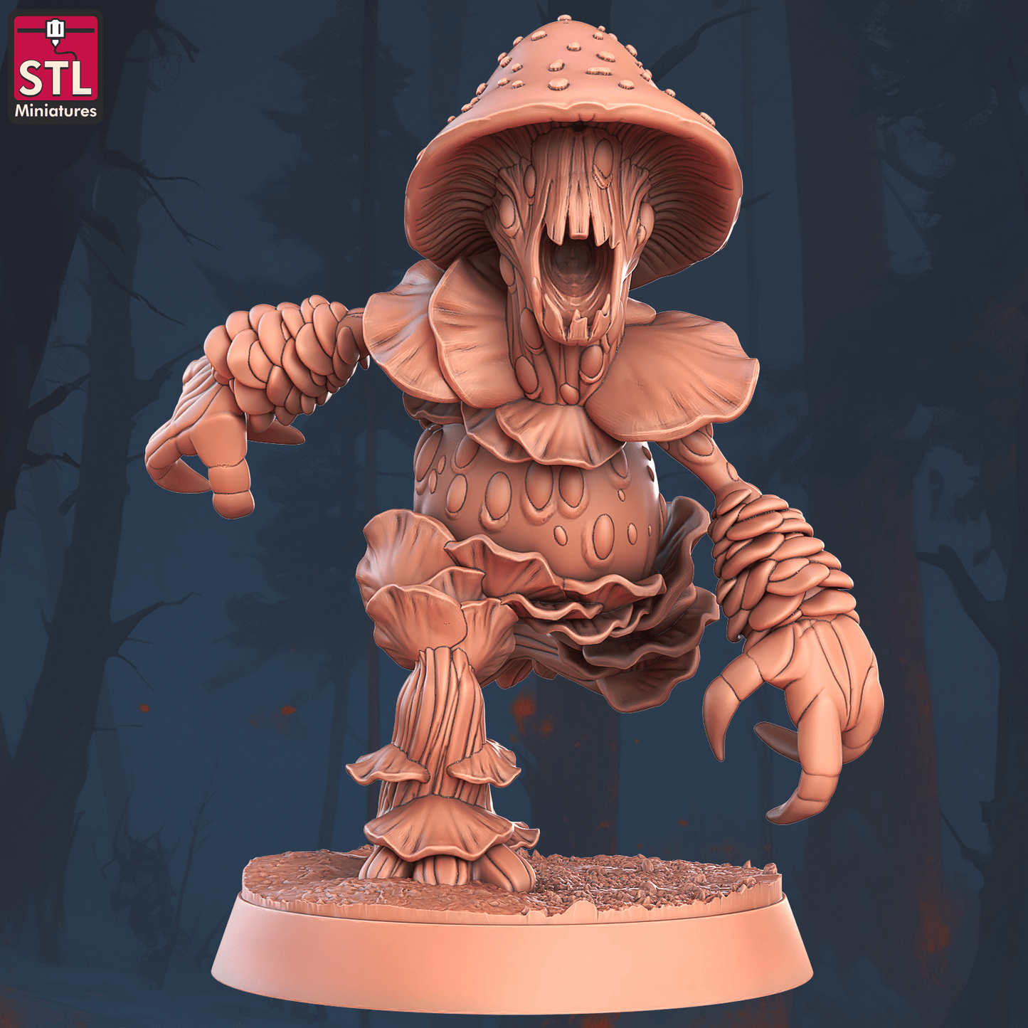 3D Printed STL Miniatures Violent Fungus Set 28 - 32mm War Gaming D&D - 3D Printing Boss 