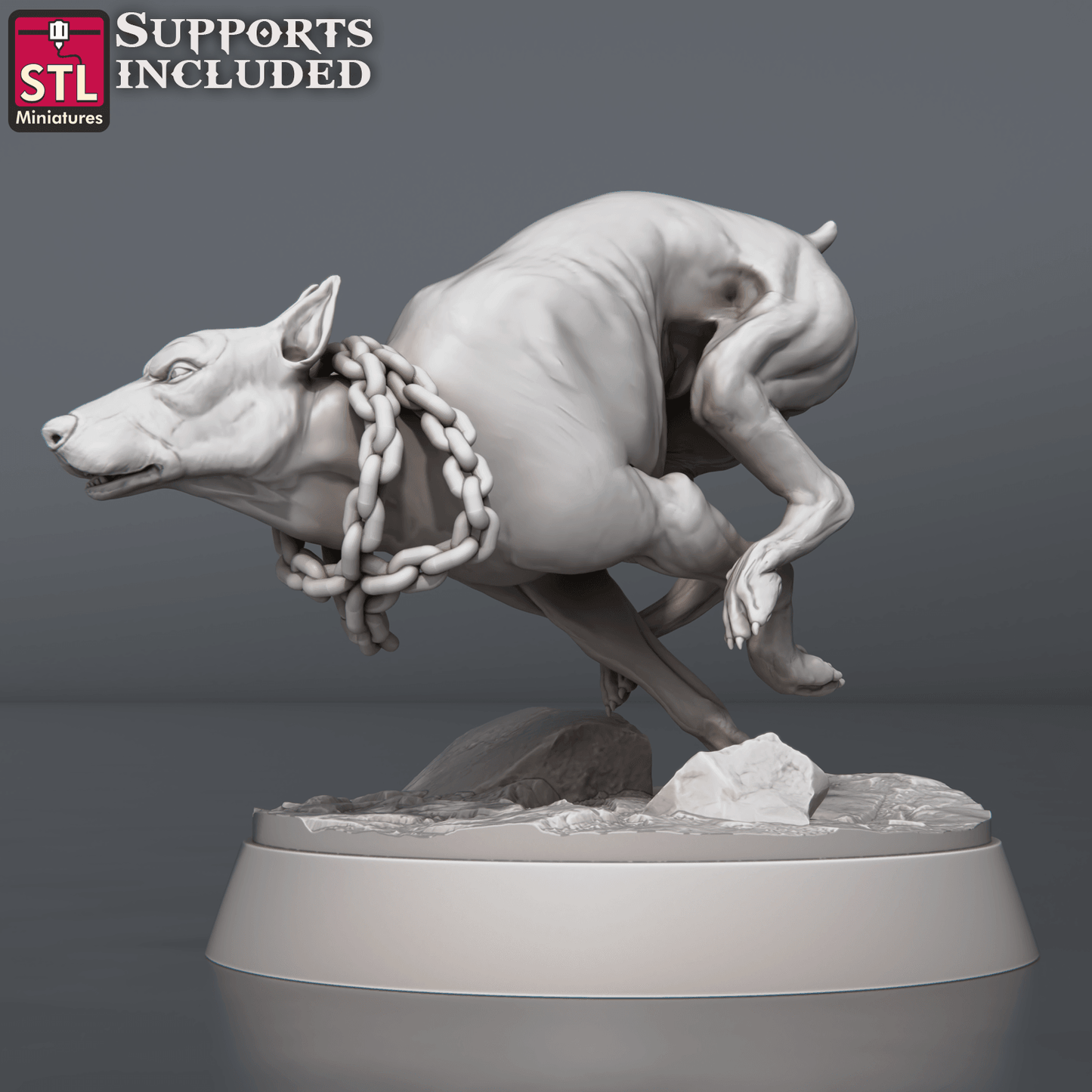 3D Printed STL Miniatures Wild Dogs Set 28 - 32mm War Gaming D&D - 3D Printing Boss 