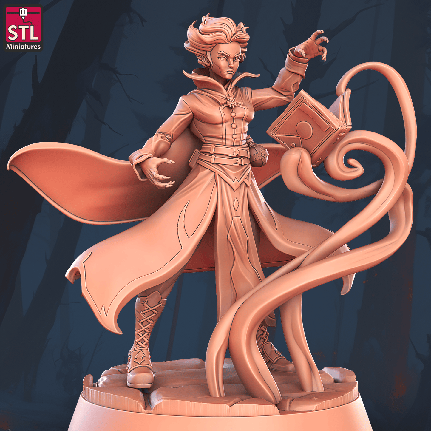3D Printed STL Miniatures Witches Council Set 28 - 32mm War Gaming D&D - 3D Printing Boss 