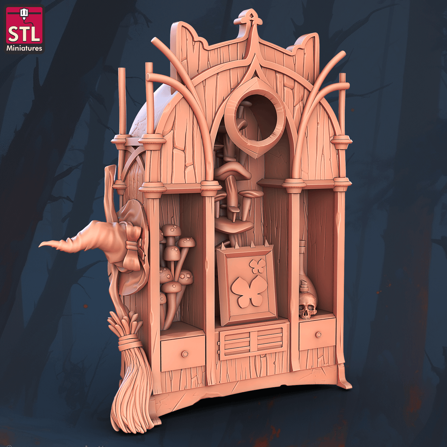 3D Printed STL Miniatures Witches Council Set 28 - 32mm War Gaming D&D - 3D Printing Boss 