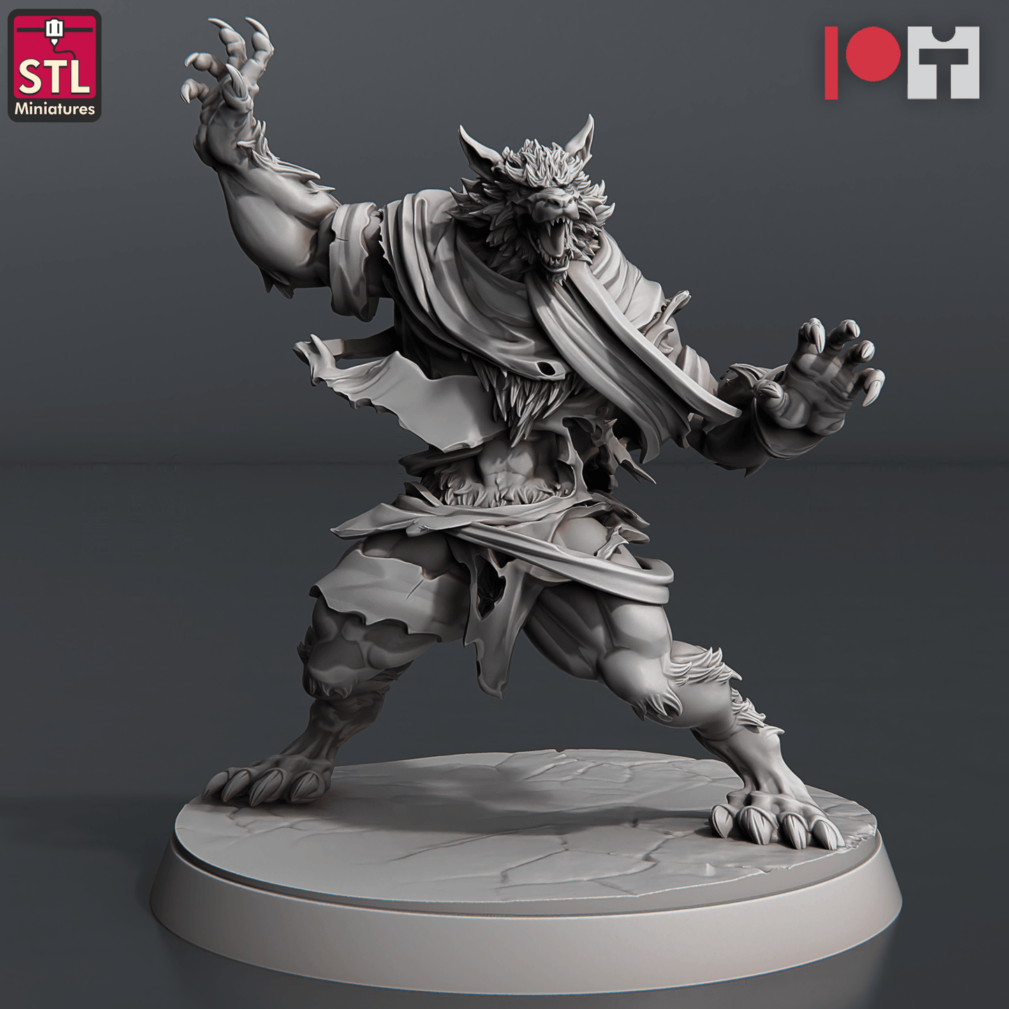 3D Printed STL Miniatures Wolves and Werewolves 28mm - 32mm War Gaming D&D - 3D Printing Boss 
