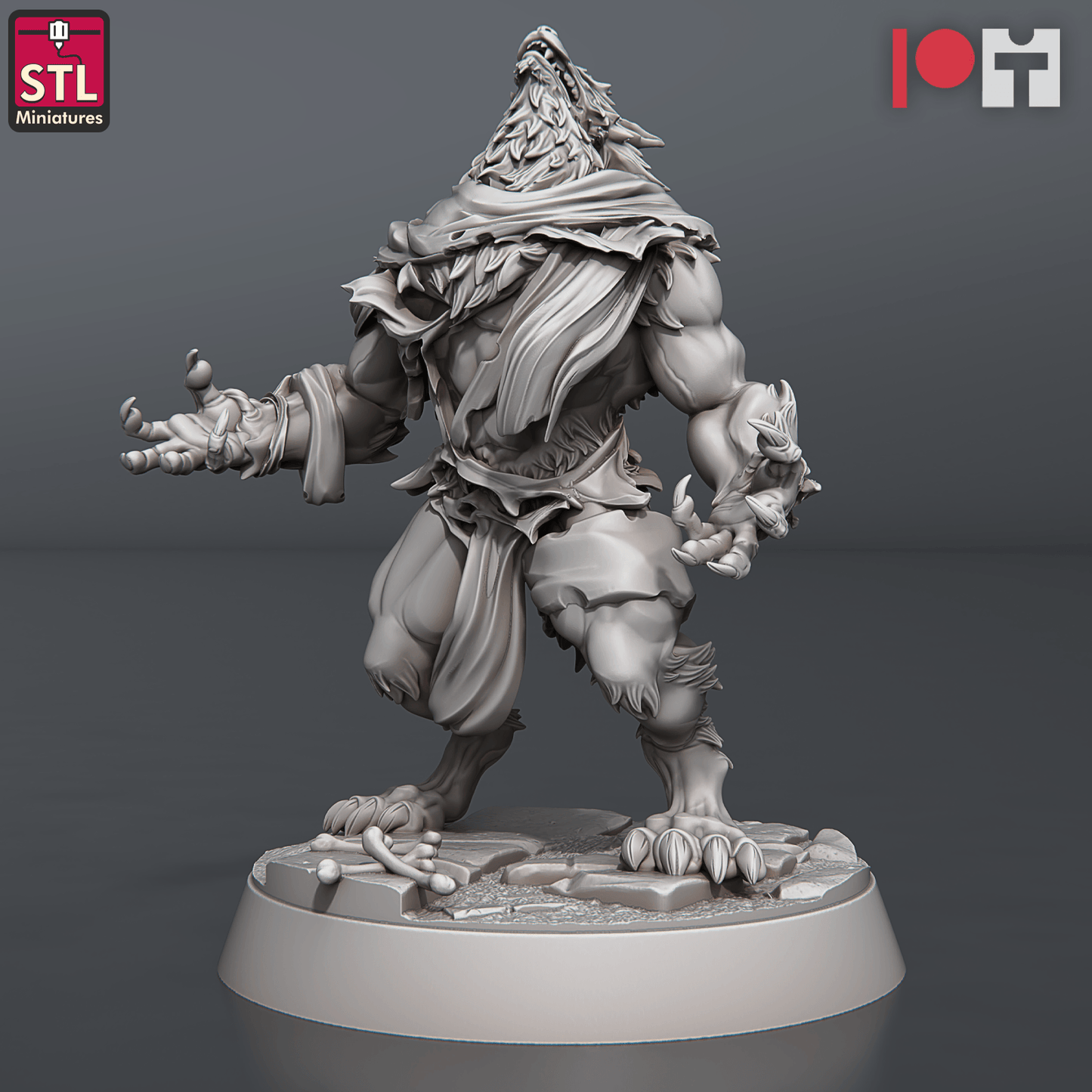 3D Printed STL Miniatures Wolves and Werewolves 28mm - 32mm War Gaming D&D - 3D Printing Boss 