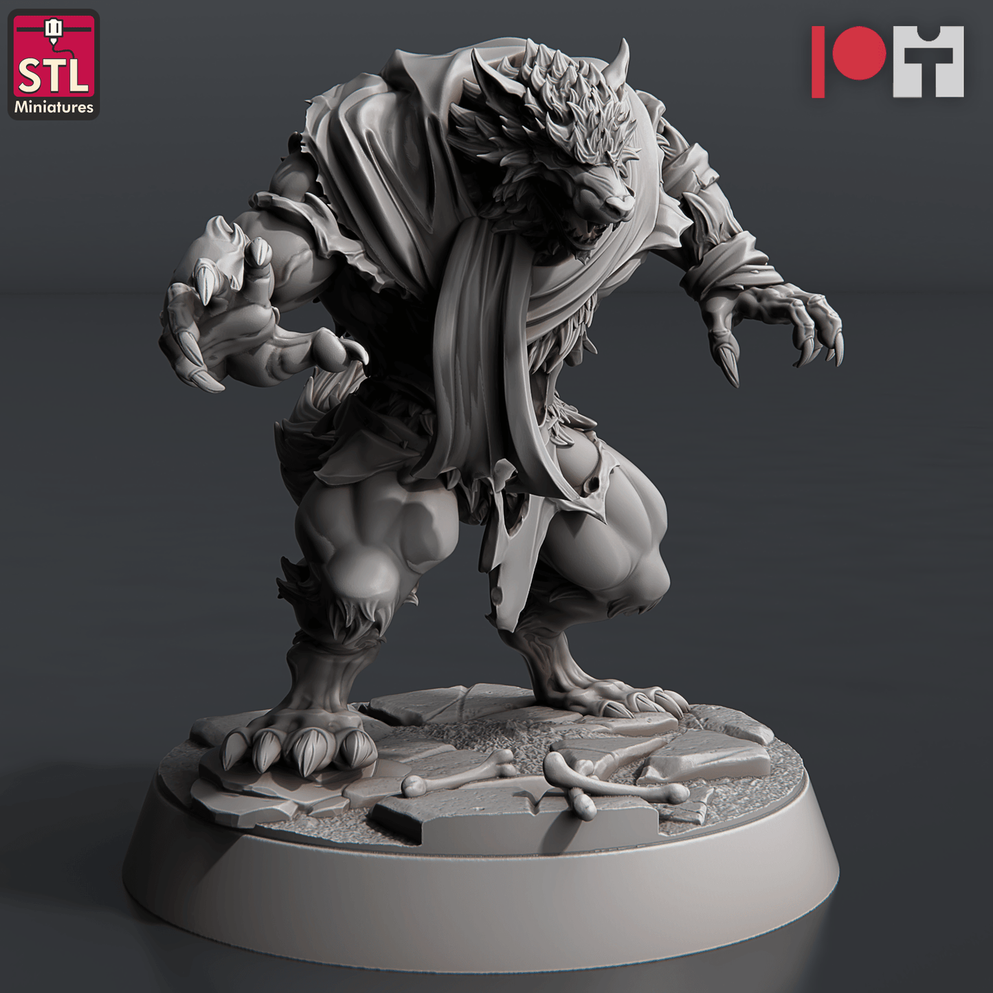 3D Printed STL Miniatures Wolves and Werewolves 28mm - 32mm War Gaming D&D - 3D Printing Boss 