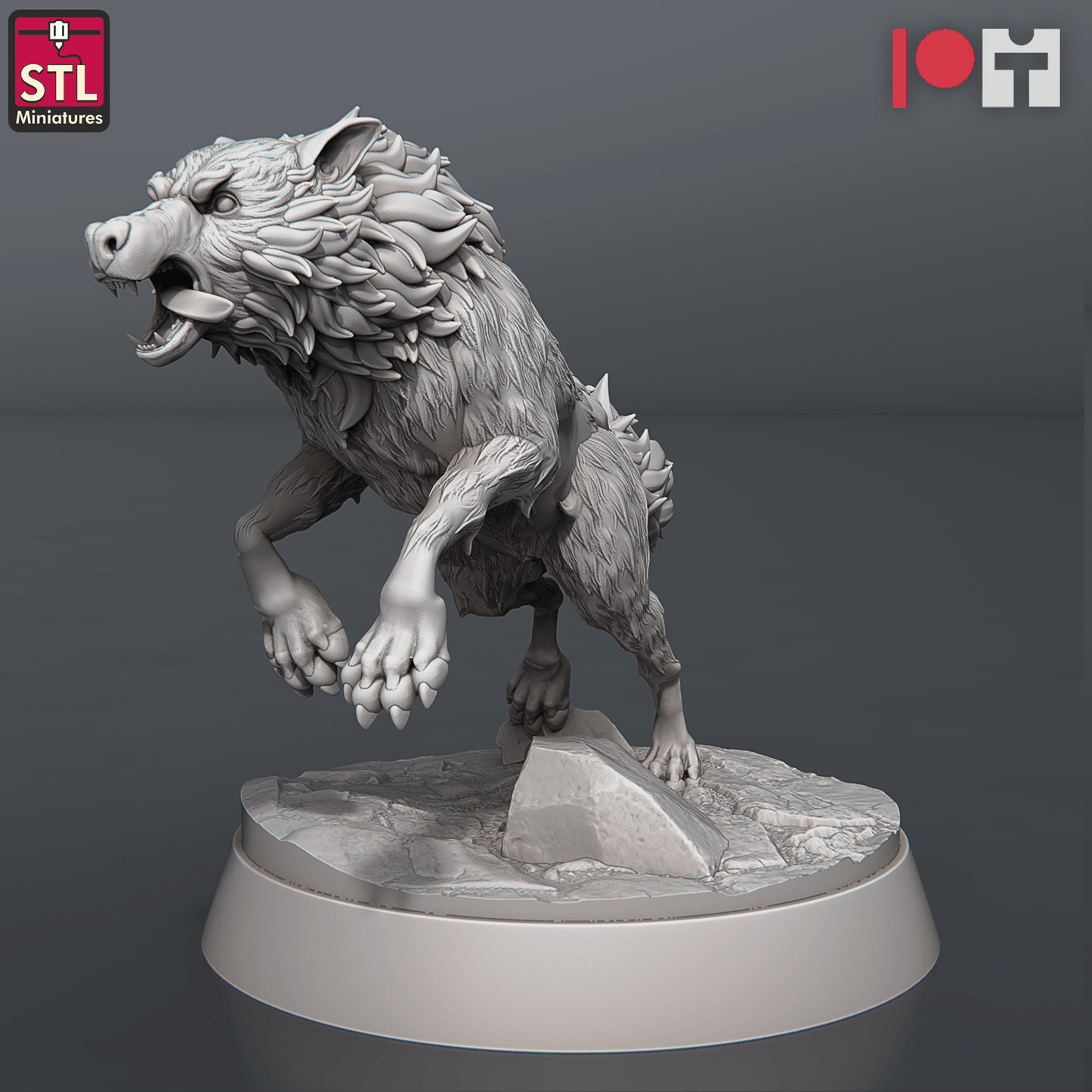 3D Printed STL Miniatures Wolves and Werewolves 28mm - 32mm War Gaming D&D - 3D Printing Boss 