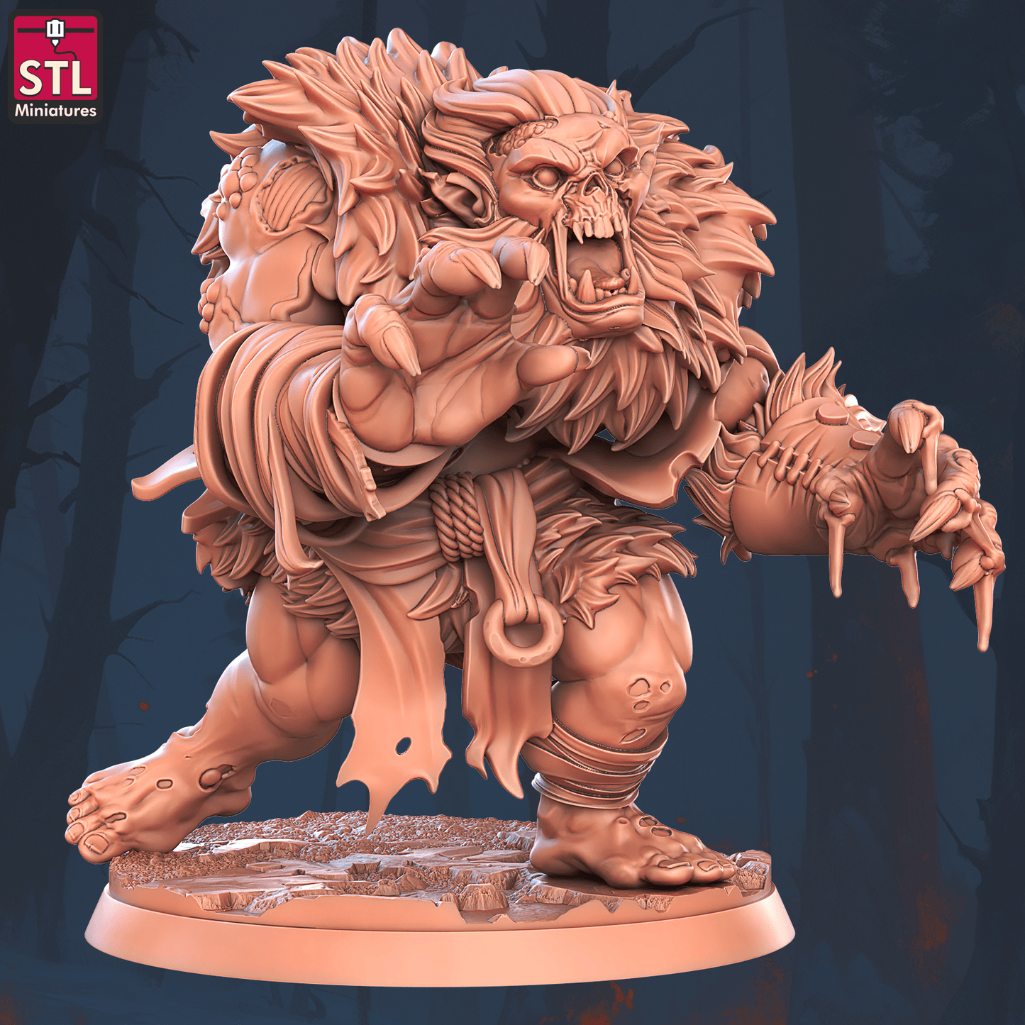 3D Printed STL Miniatures Zombie Troll Set 28 - 32mm War Gaming D&D - 3D Printing Boss 
