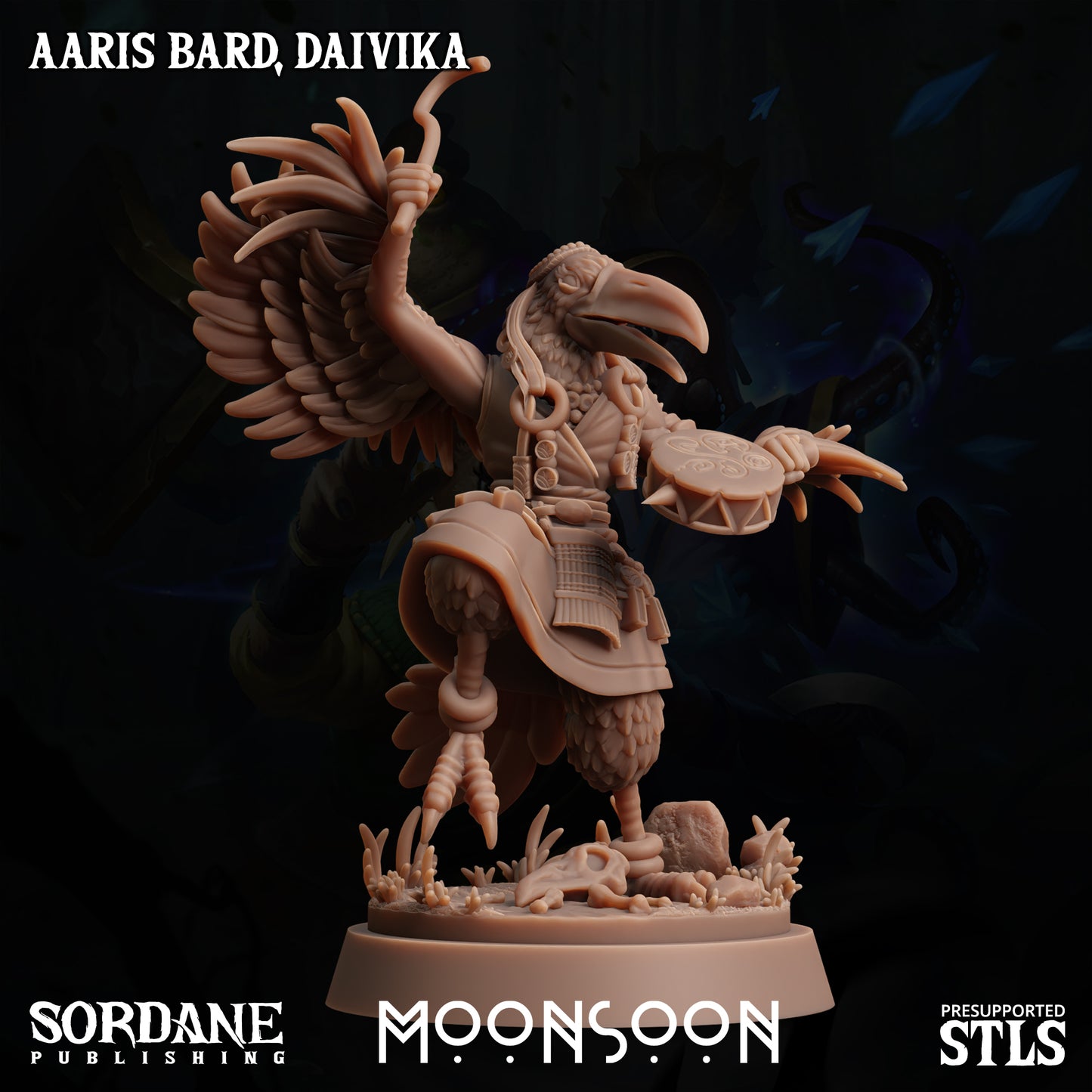 3D Printed Sordane Publishing Aaris Bard Daivika Moonsoon 28 32mm D&D - 3D Printing Boss 