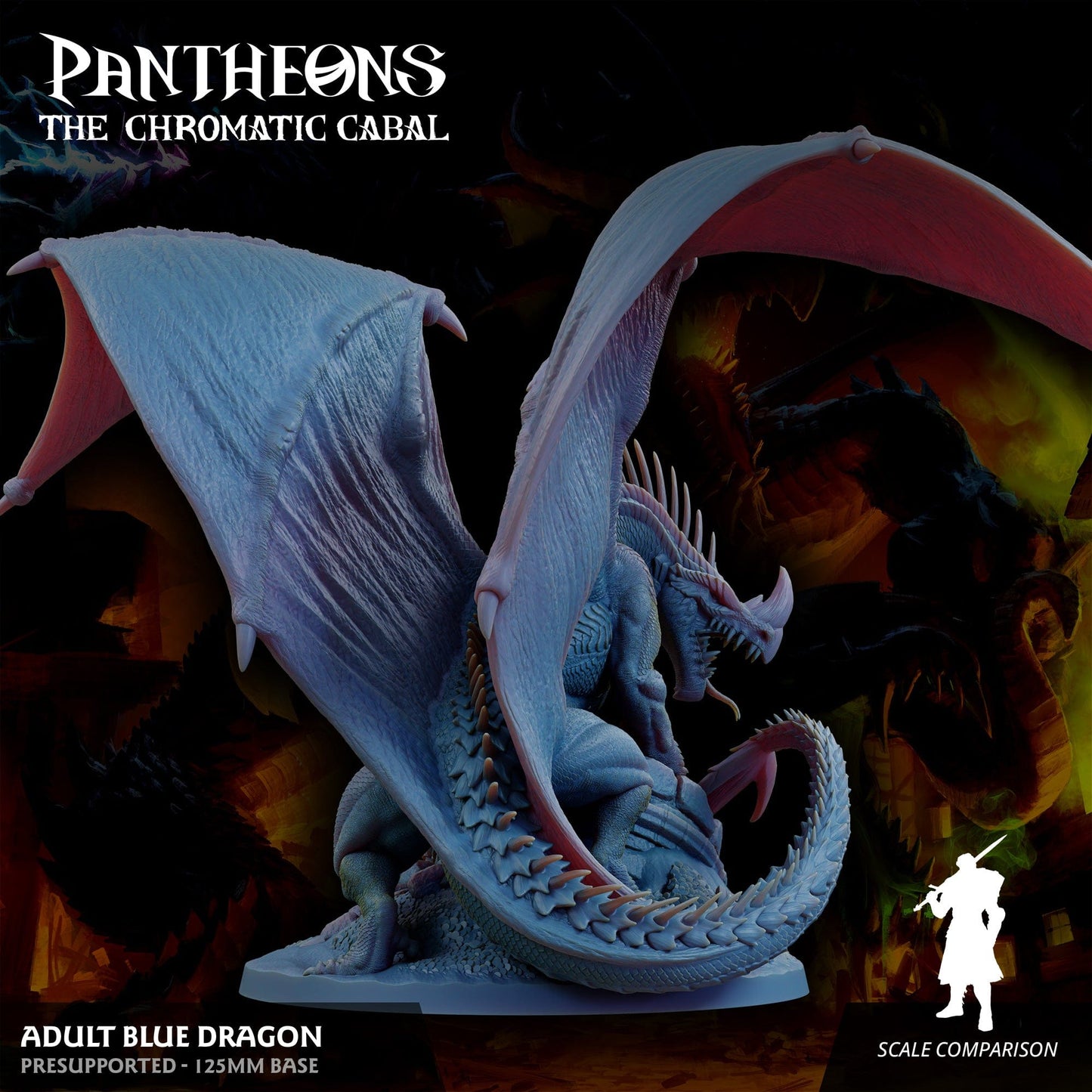 3D Printed Sordane Publishing Adult Blue Dragon Pantheons The Chromatic Cabal 28 32mm D&D - 3D Printing Boss 