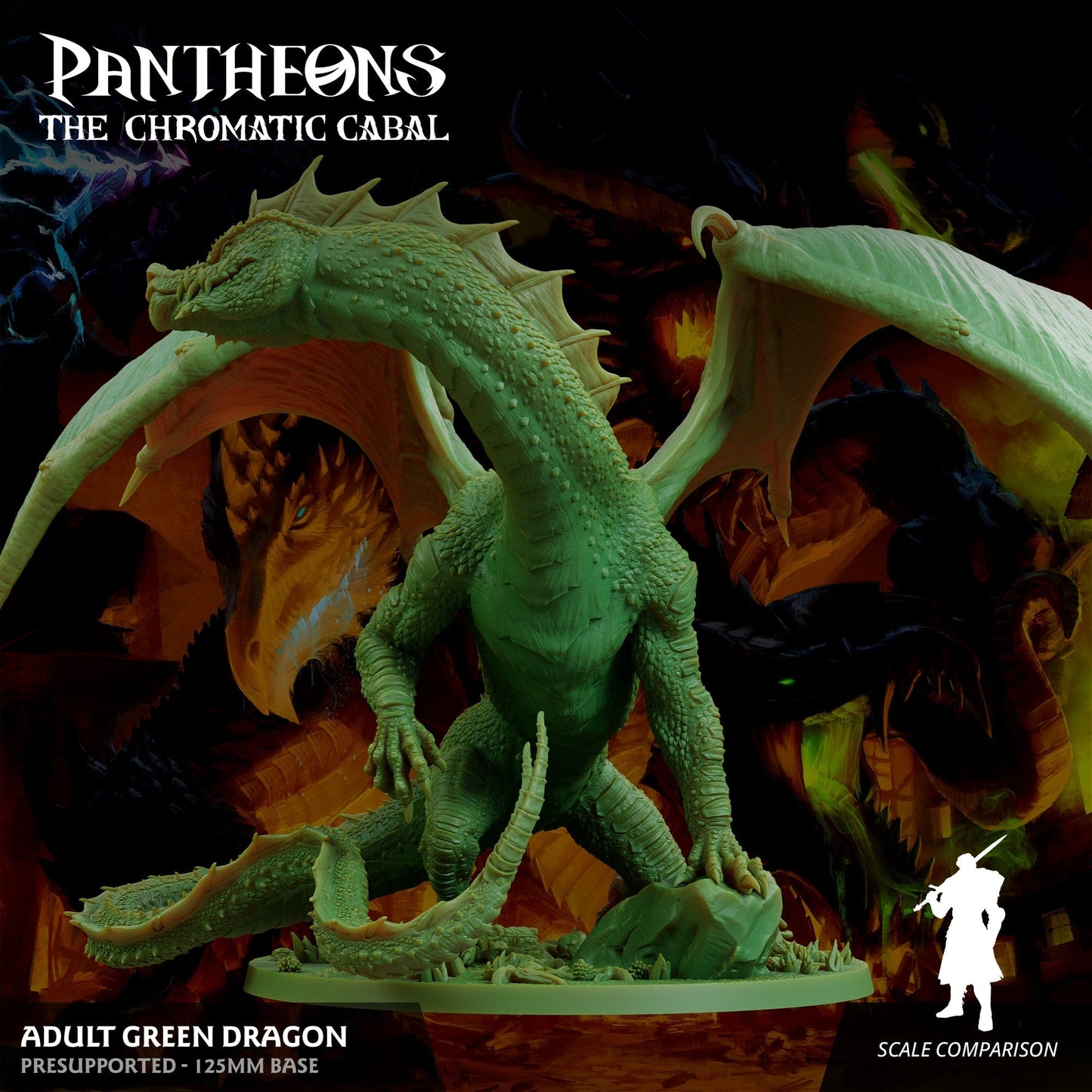 3D Printed Sordane Publishing Adult Green Dragon Pantheons The Chromatic Cabal 28 32mm D&D - 3D Printing Boss 
