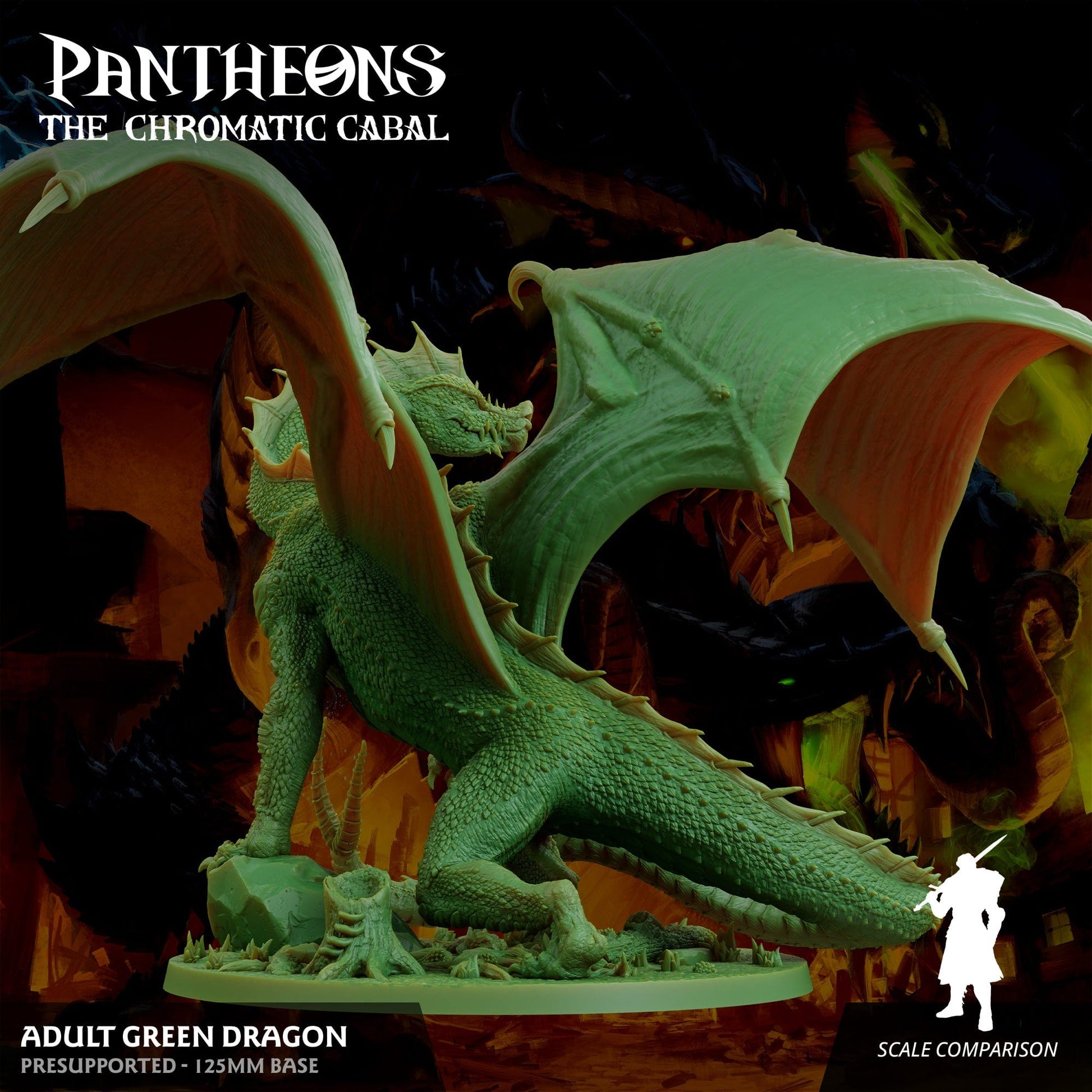 3D Printed Sordane Publishing Adult Green Dragon Pantheons The Chromatic Cabal 28 32mm D&D - 3D Printing Boss 