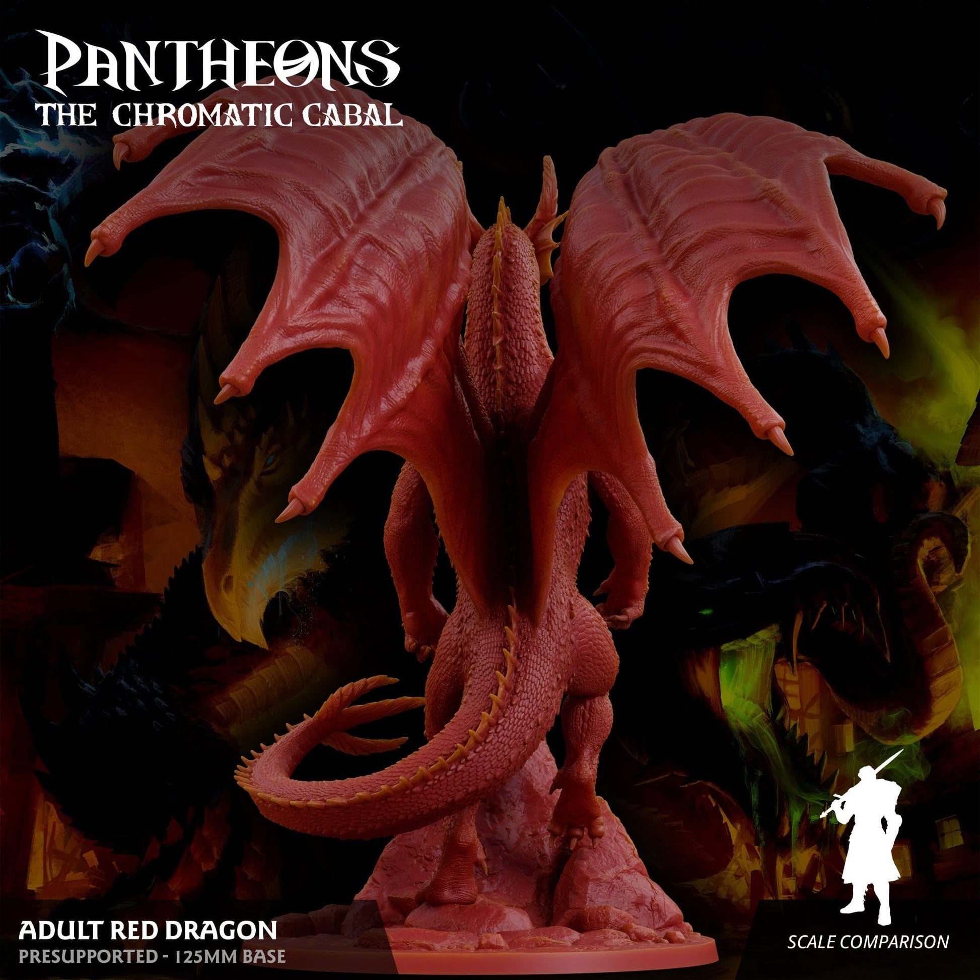 3D Printed Sordane Publishing Adult Red Dragon Pantheons The Chromatic Cabal 28 32mm D&D - 3D Printing Boss 