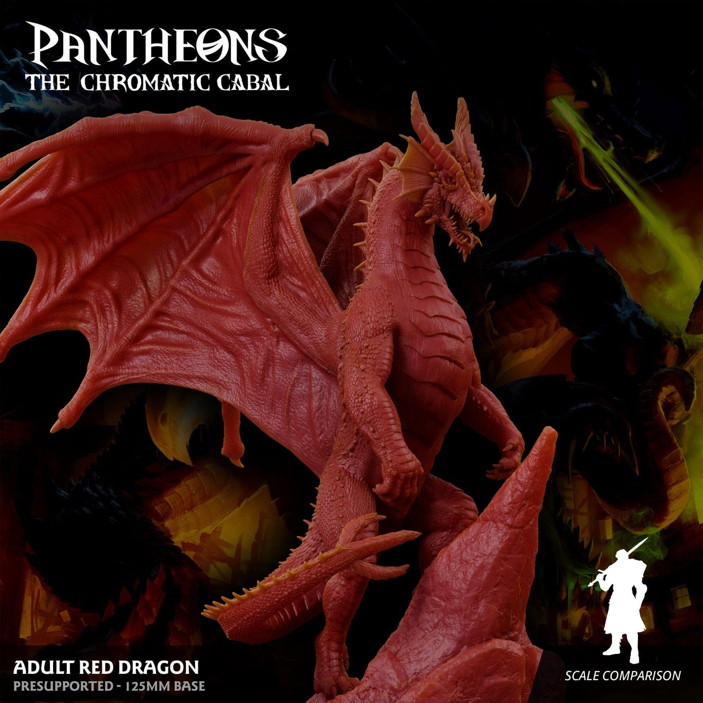 3D Printed Sordane Publishing Adult Red Dragon Pantheons The Chromatic Cabal 28 32mm D&D - 3D Printing Boss 