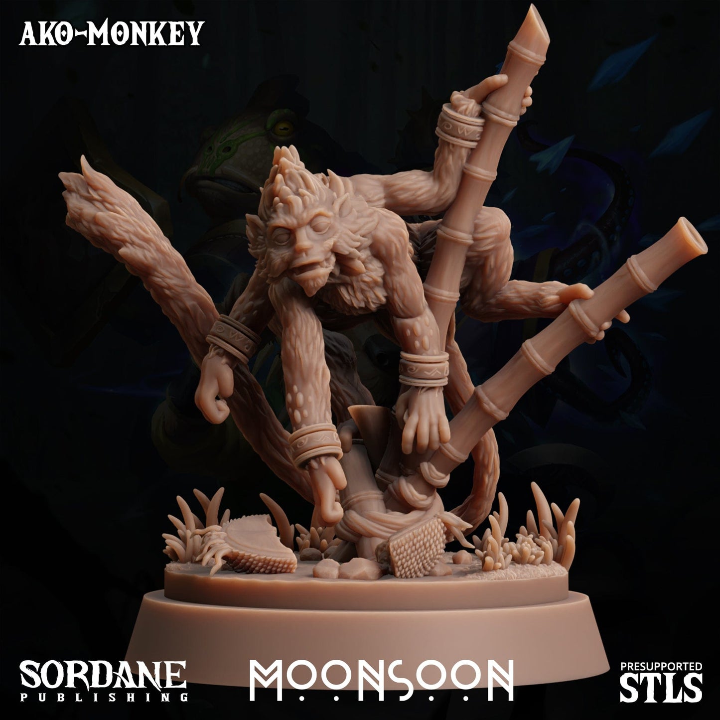 3D Printed Sordane Publishing Ako Monkey Moonsoon 28 32mm D&D - 3D Printing Boss 