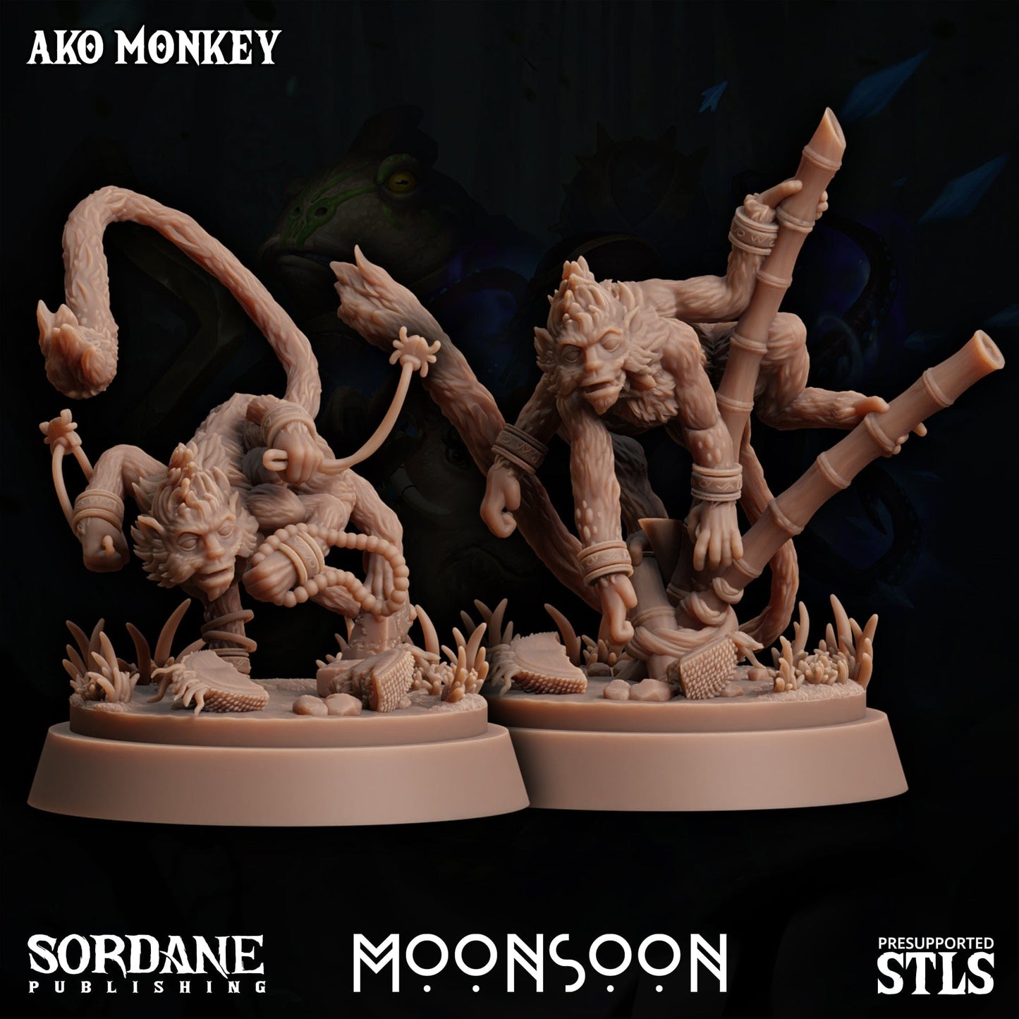 3D Printed Sordane Publishing Ako Monkey Moonsoon 28 32mm D&D - 3D Printing Boss 