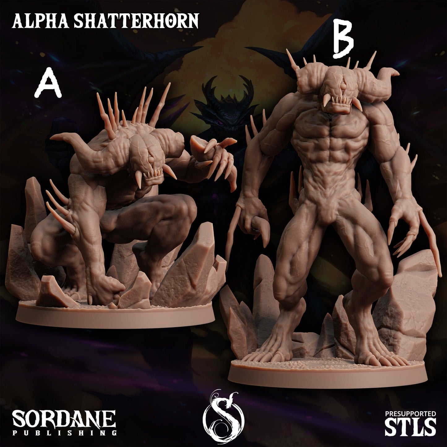 3D Printed Sordane Publishing Alpha Shatterhorns Monster Mayhem II 28 32mm D&D - 3D Printing Boss 