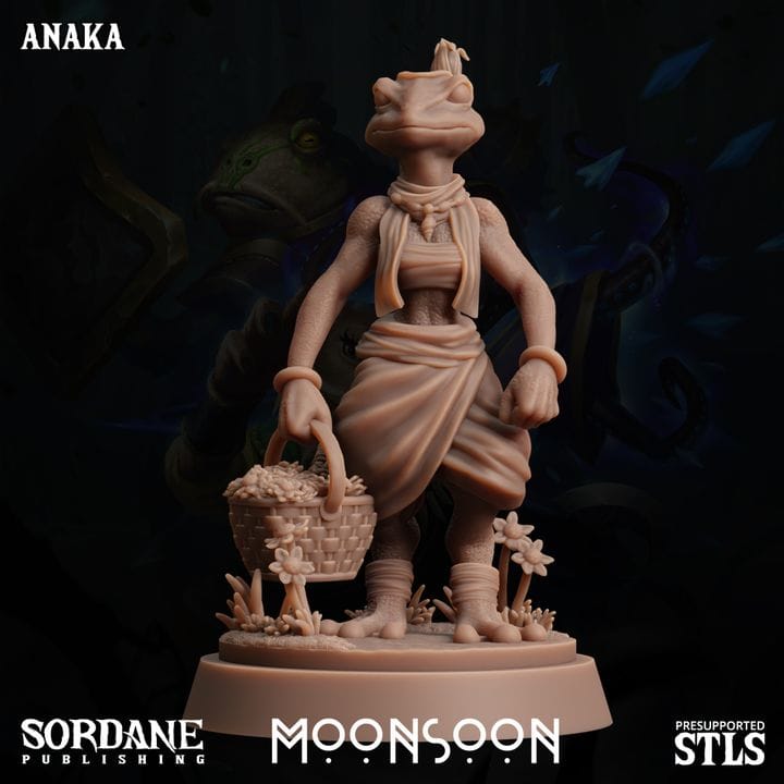 3D Printed Sordane Publishing Anaka Moonsoon 28 32mm D&D - 3D Printing Boss 