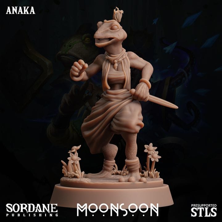 3D Printed Sordane Publishing Anaka Moonsoon 28 32mm D&D - 3D Printing Boss 