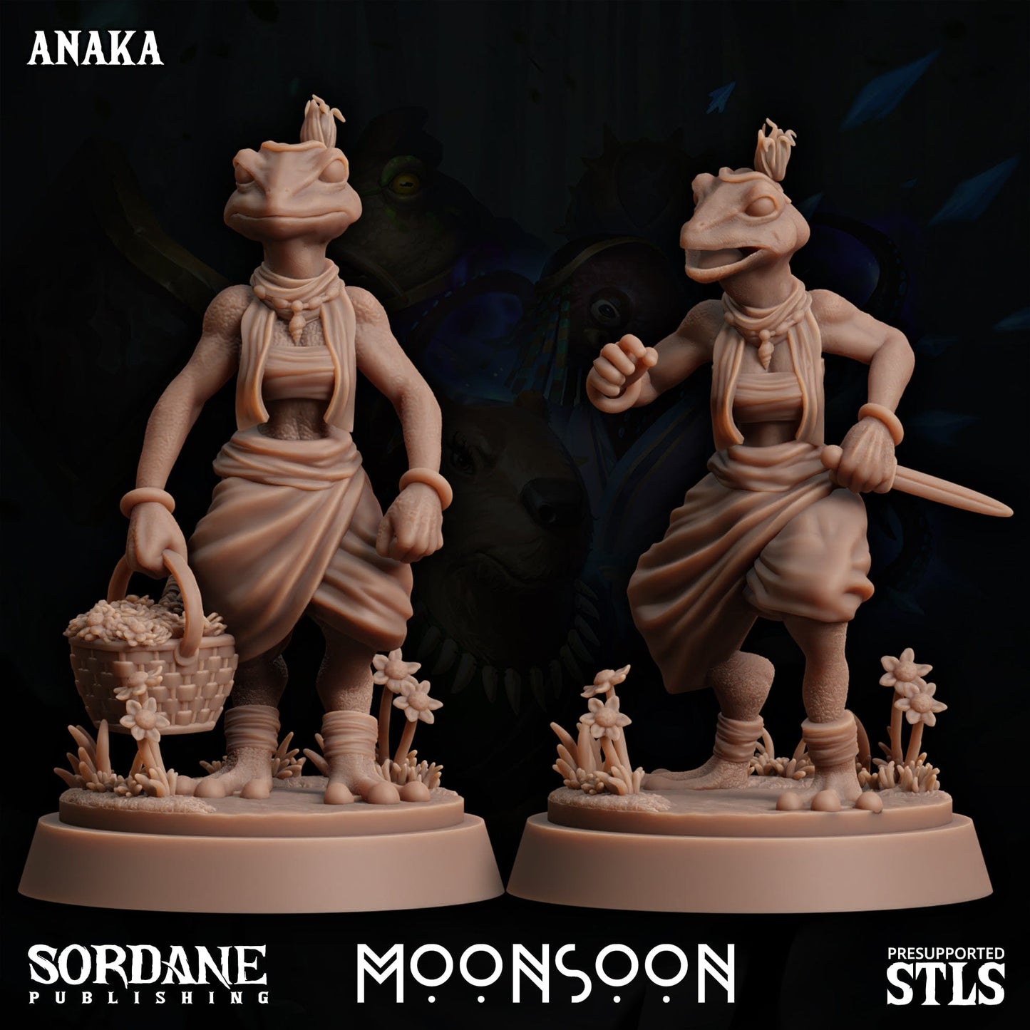 3D Printed Sordane Publishing Anaka Moonsoon 28 32mm D&D - 3D Printing Boss 