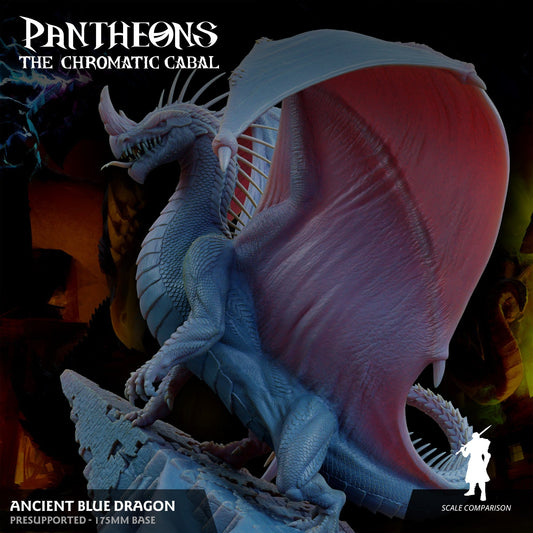 3D Printed Sordane Publishing Ancient Blue Dragon Pantheons The Chromatic Cabal 28 32mm D&D - 3D Printing Boss 