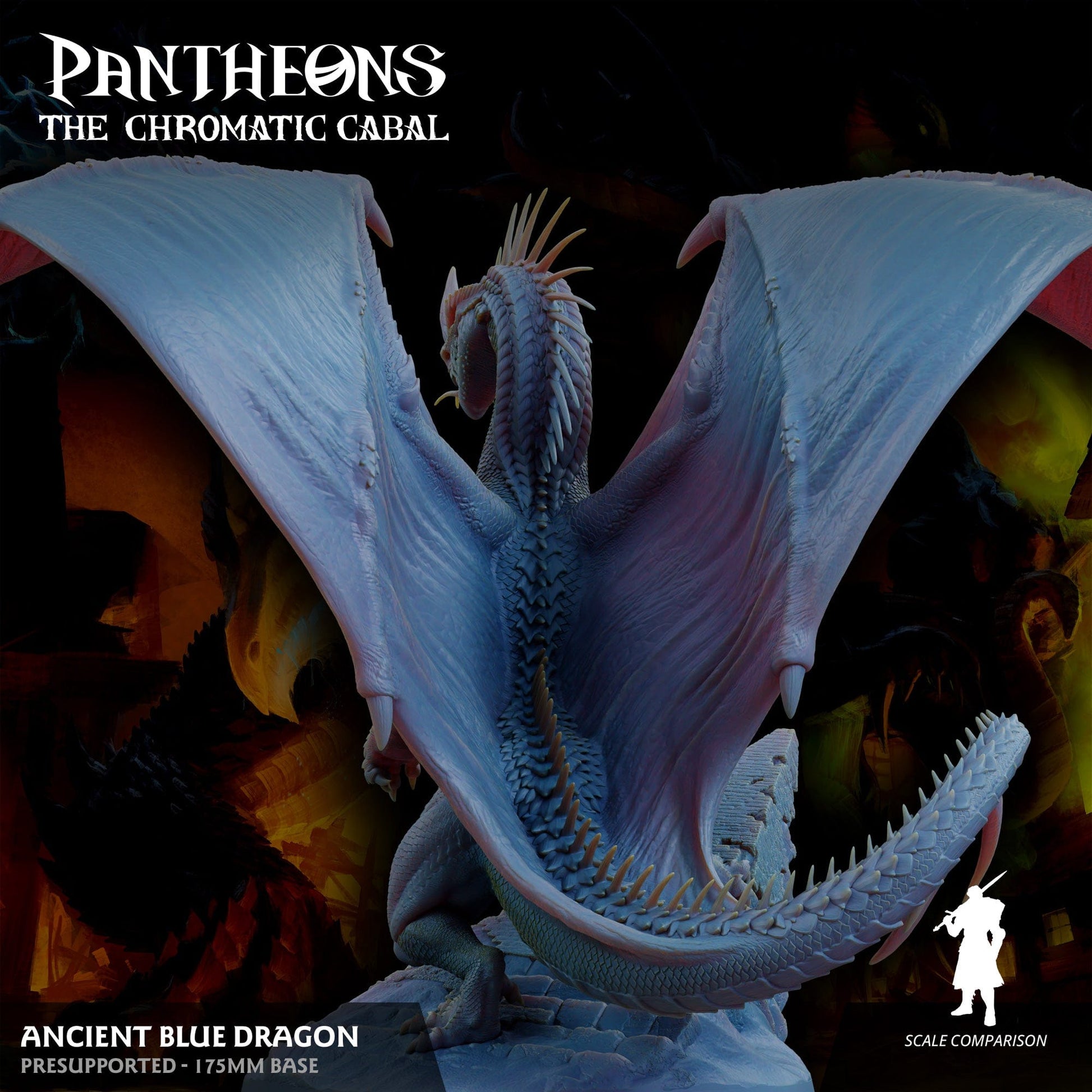 3D Printed Sordane Publishing Ancient Blue Dragon Pantheons The Chromatic Cabal 28 32mm D&D - 3D Printing Boss 