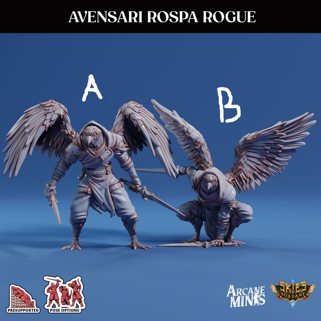 3D Printed Sordane Publishing Arcane Minis Avensari Rospa Rogue Mighty Skies A Sordane Stories Set 28 32mm D&D - 3D Printing Boss 