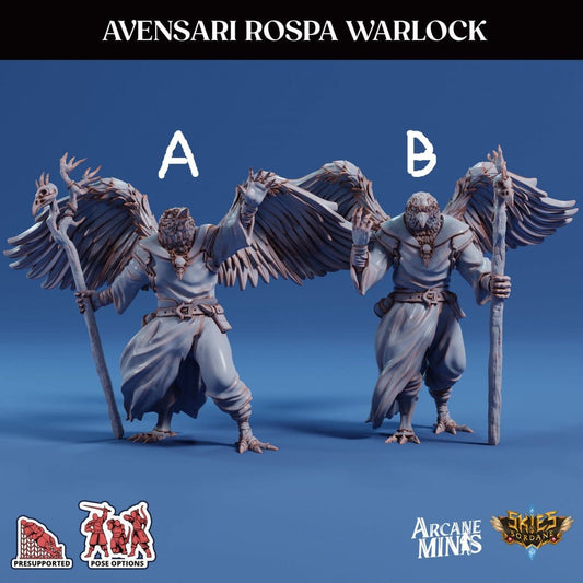 3D Printed Sordane Publishing Arcane Minis Avensari Rospa Warlock Mighty Skies A Sordane Stories Set 28 32mm D&D - 3D Printing Boss 