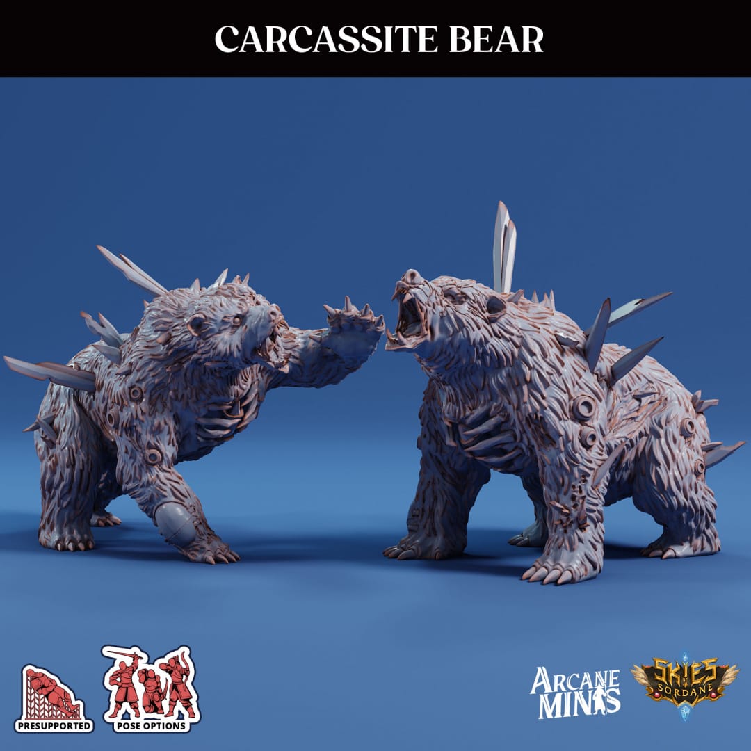 3D Printed Sordane Publishing Arcane Minis Carcassite Beast Bear Cult of Umiera 28 32mm D&D - 3D Printing Boss 