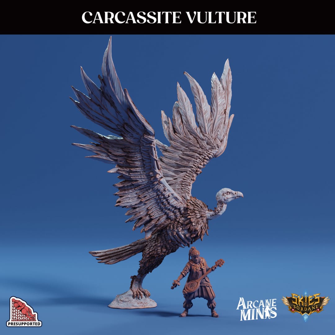 3D Printed Sordane Publishing Arcane Minis Carcassite Vulture Cult of Umiera 28 32mm D&D - 3D Printing Boss 