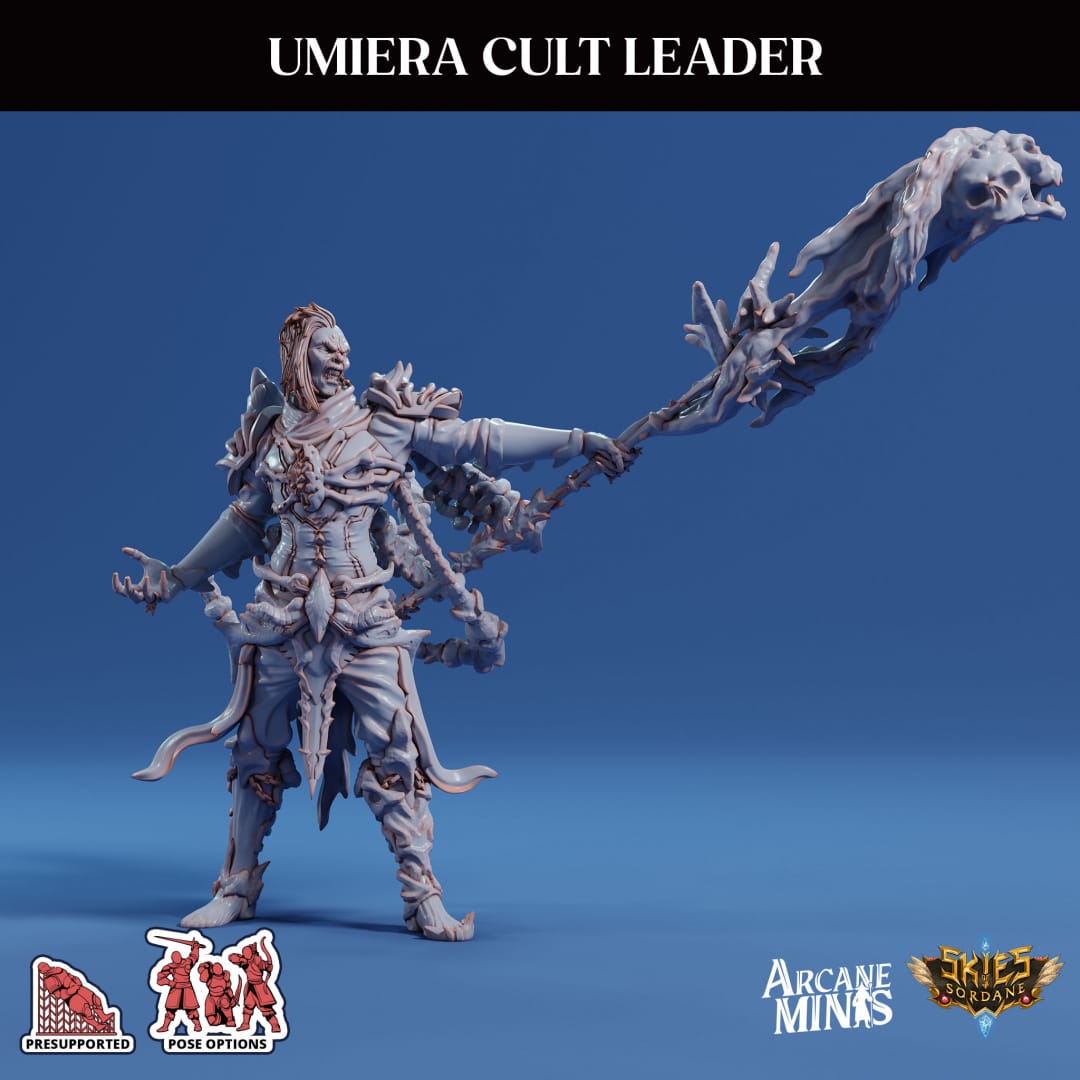 3D Printed Sordane Publishing Arcane Minis Cult Leader Umiera Cult of Umiera 28 32mm D&D - 3D Printing Boss 