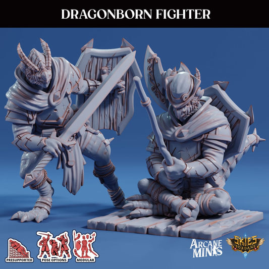 3D Printed Sordane Publishing Arcane Minis Dragonborn Fighter Scrapper Pirates Set 28 32mm D&D - 3D Printing Boss 