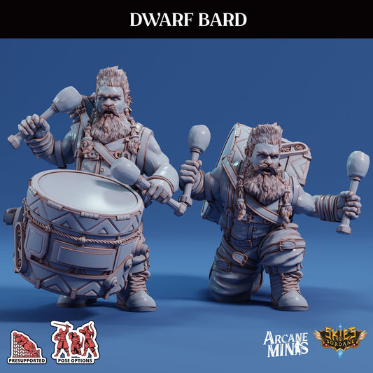 3D Printed Sordane Publishing Arcane Minis Dwarf Bard Swindler's Luck Part Two 28 32mm D&D - 3D Printing Boss 