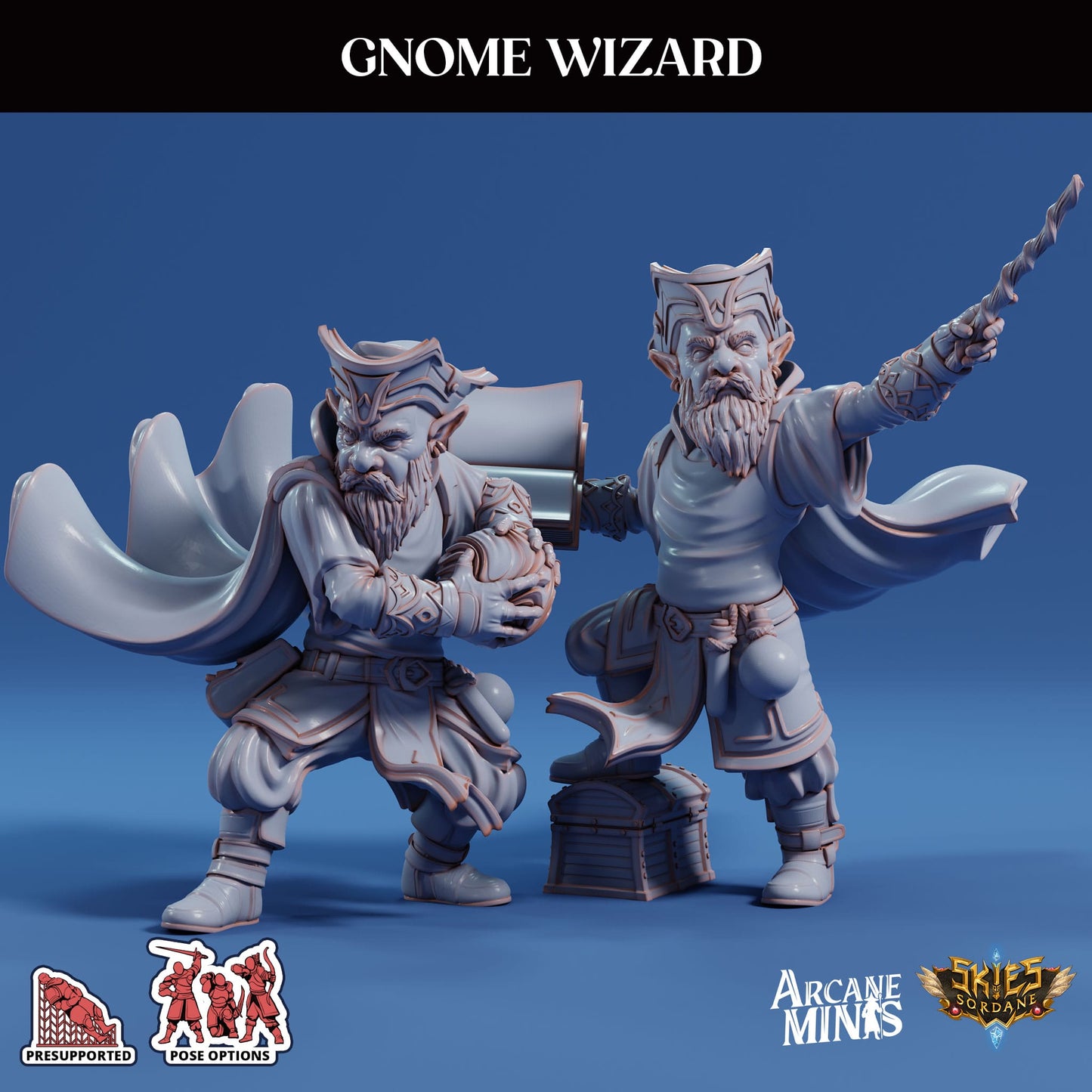 3D Printed Sordane Publishing Arcane Minis Gnome Wizard Swindler's Luck Part Two 28 32mm D&D - 3D Printing Boss 