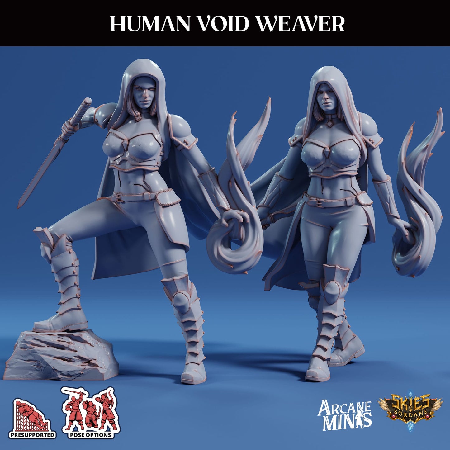 3D Printed Sordane Publishing Arcane Minis Human Void Weaver Swindler's Luck Part Two 28 32mm D&D - 3D Printing Boss 