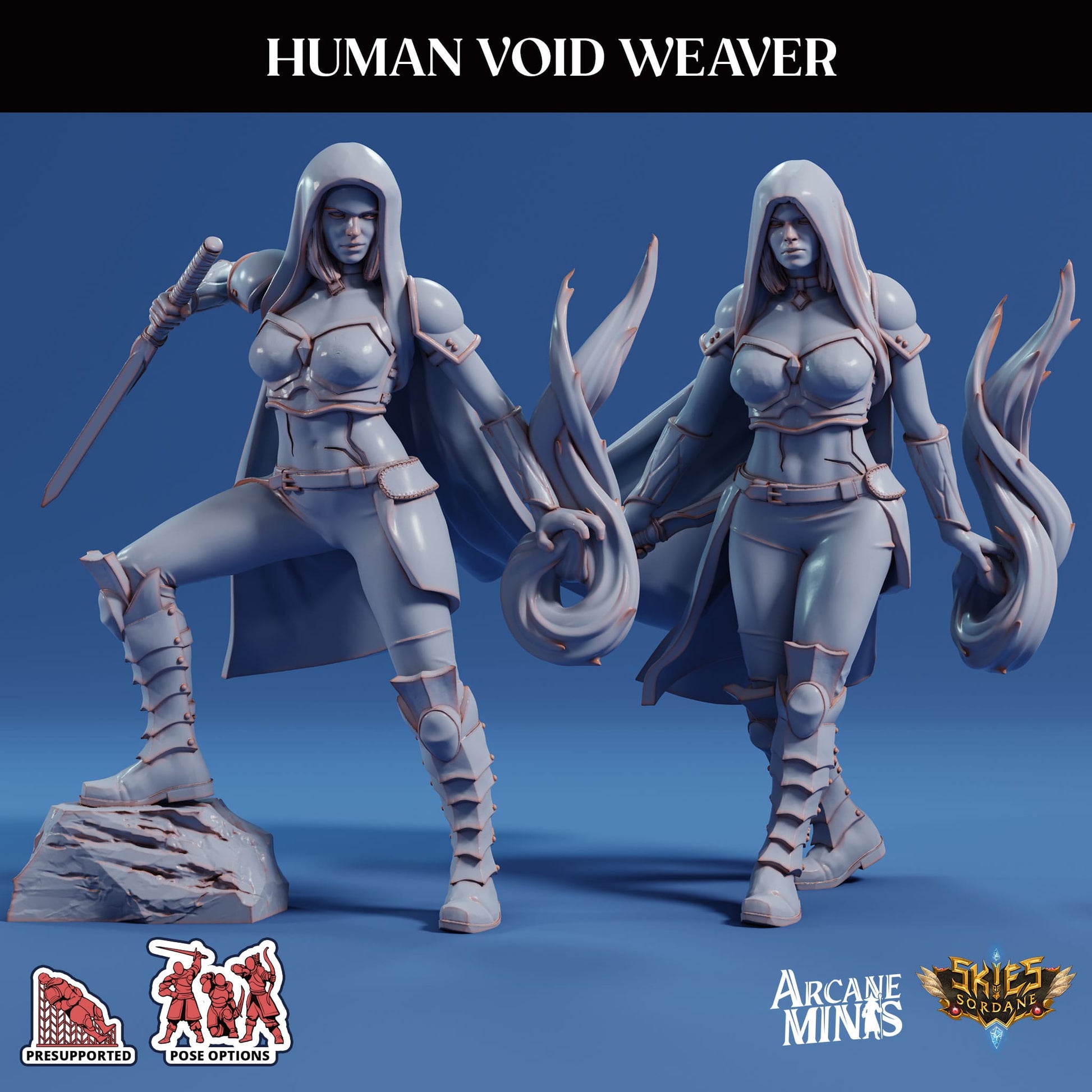 3D Printed Sordane Publishing Arcane Minis Human Void Weaver Swindler's Luck Part Two 28 32mm D&D - 3D Printing Boss 