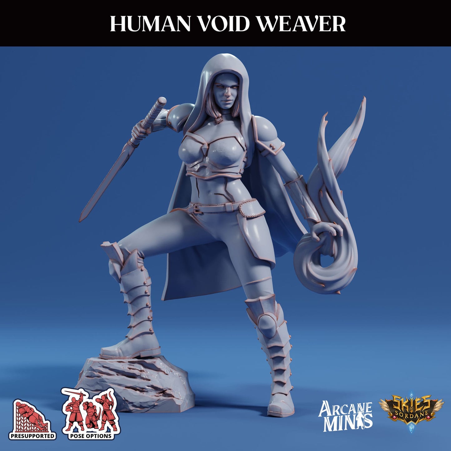 3D Printed Sordane Publishing Arcane Minis Human Void Weaver Swindler's Luck Part Two 28 32mm D&D - 3D Printing Boss 