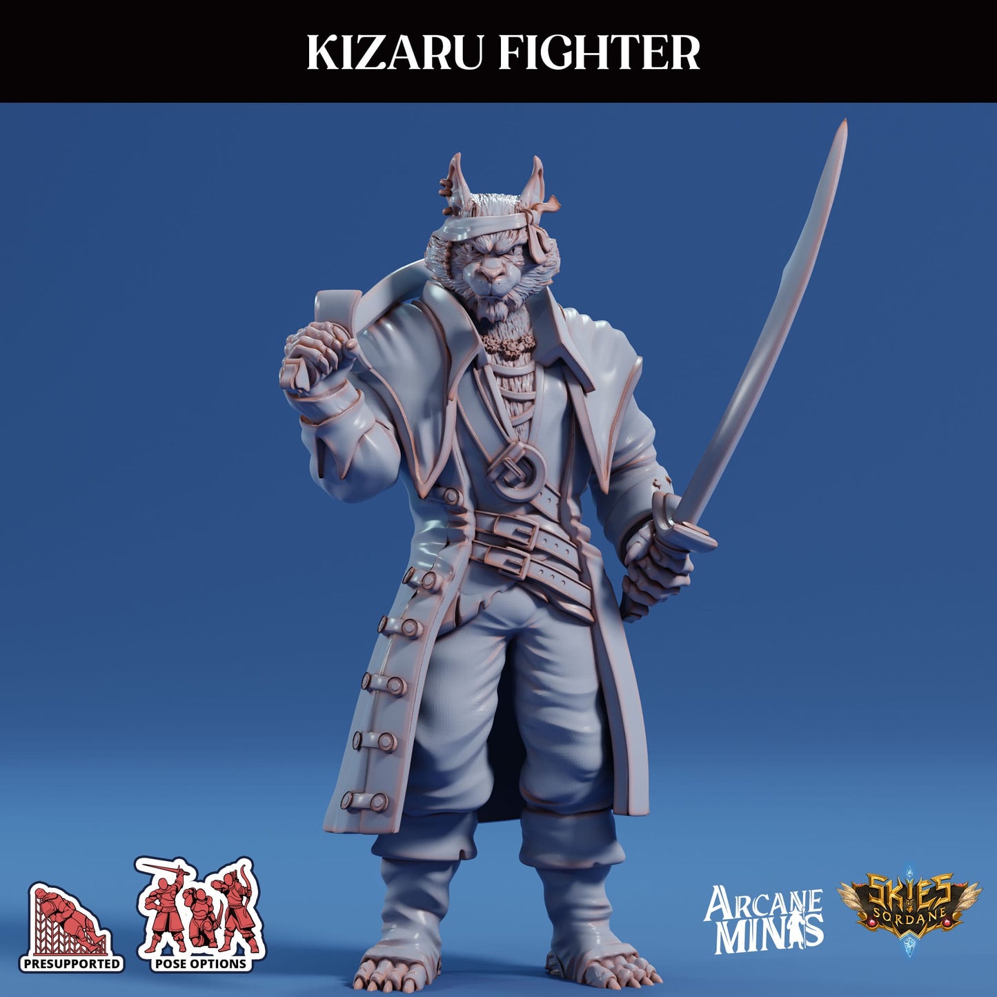 3D Printed Sordane Publishing Arcane Minis Kizaru Fighter Swindler's Luck Part Two 28 32mm D&D - 3D Printing Boss 