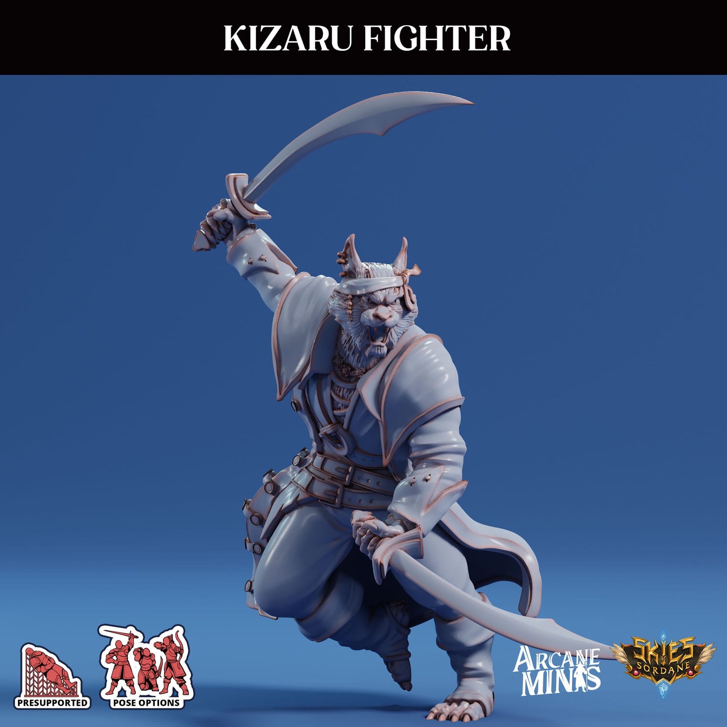 3D Printed Sordane Publishing Arcane Minis Kizaru Fighter Swindler's Luck Part Two 28 32mm D&D - 3D Printing Boss 