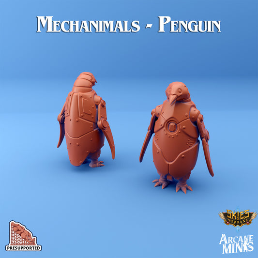 3D Printed Sordane Publishing Arcane Minis Mechanimal Penguin Mechanimals Set 28 32mm D&D - 3D Printing Boss 