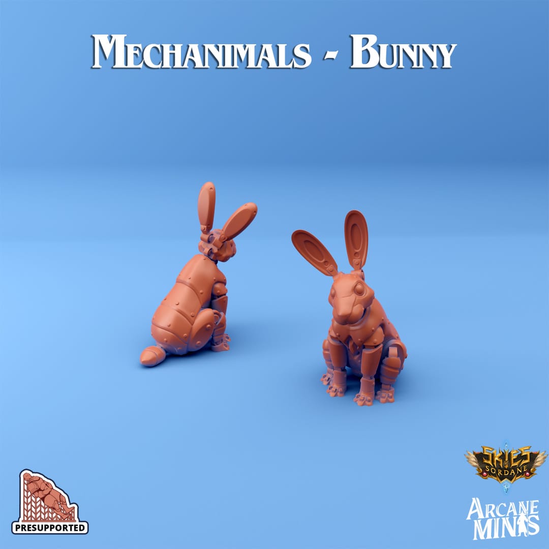 3D Printed Sordane Publishing Arcane Minis Mechanimals Set Mechanimal Bunny 28 32mm D&D - 3D Printing Boss 