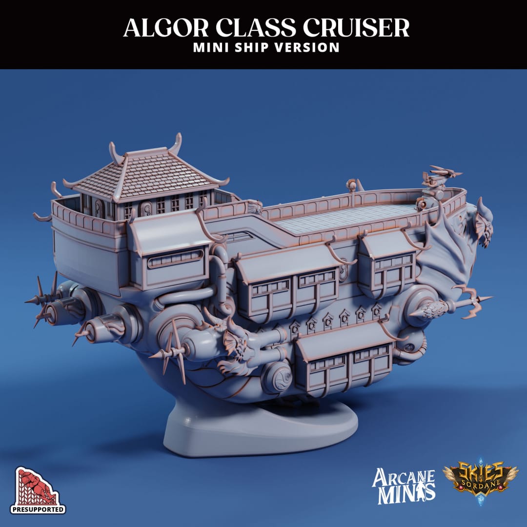 3D Printed Sordane Publishing Arcane Minis Mini Ship - Algor Cruiser 28 32mm D&D - 3D Printing Boss 