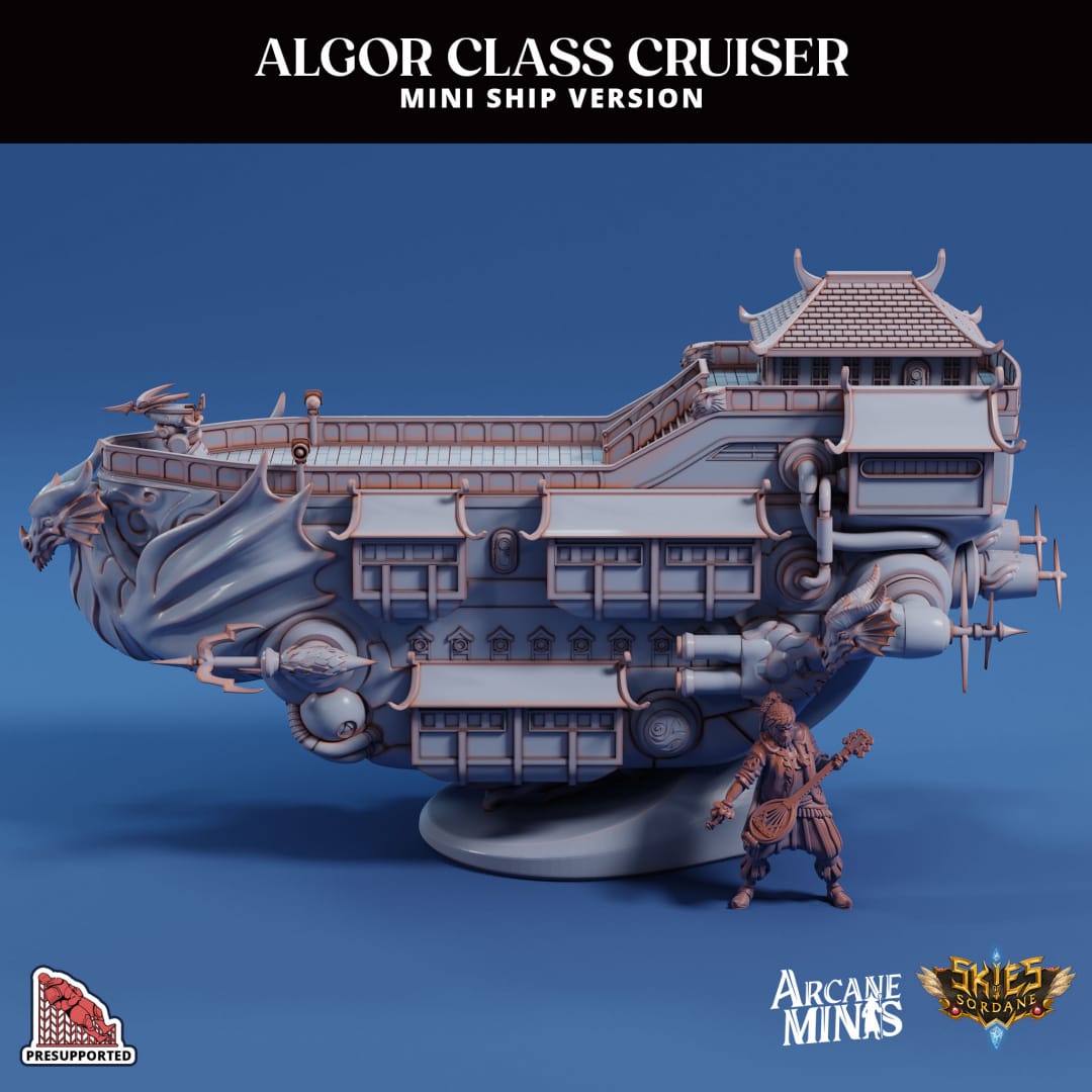 3D Printed Sordane Publishing Arcane Minis Mini Ship - Algor Cruiser 28 32mm D&D - 3D Printing Boss 