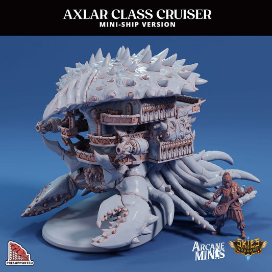 3D Printed Sordane Publishing Arcane Minis Mini Ship - Axlar Class Cruiser 28 32mm D&D - 3D Printing Boss 