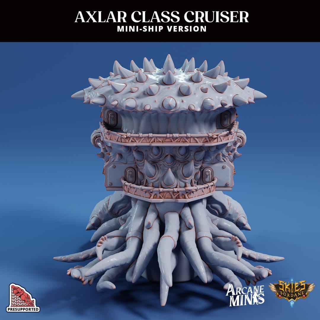 3D Printed Sordane Publishing Arcane Minis Mini Ship - Axlar Class Cruiser 28 32mm D&D - 3D Printing Boss 
