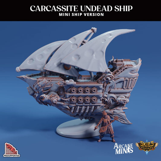 3D Printed Sordane Publishing Arcane Minis Mini Ship - Carcassite Ship 28 32mm D&D - 3D Printing Boss 