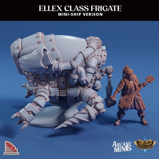 3D Printed Sordane Publishing Arcane Minis Mini Ship - Ellex Frigate 28 32mm D&D - 3D Printing Boss 