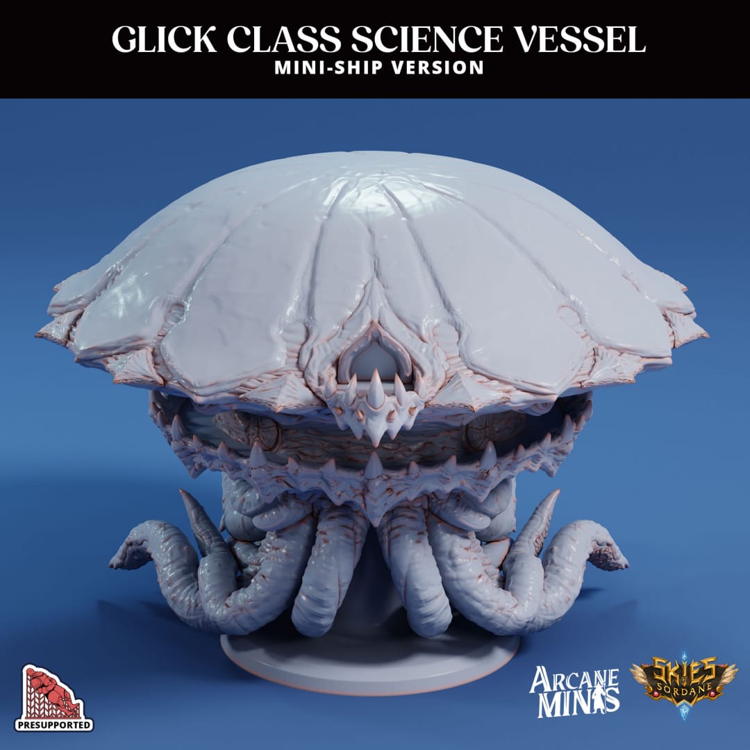 3D Printed Sordane Publishing Arcane Minis Mini Ship - Glick Science Vessel 28 32mm D&D - 3D Printing Boss 