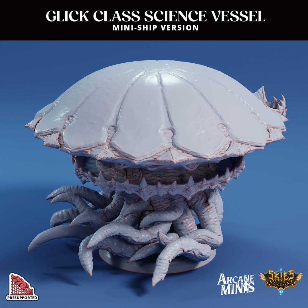 3D Printed Sordane Publishing Arcane Minis Mini Ship - Glick Science Vessel 28 32mm D&D - 3D Printing Boss 