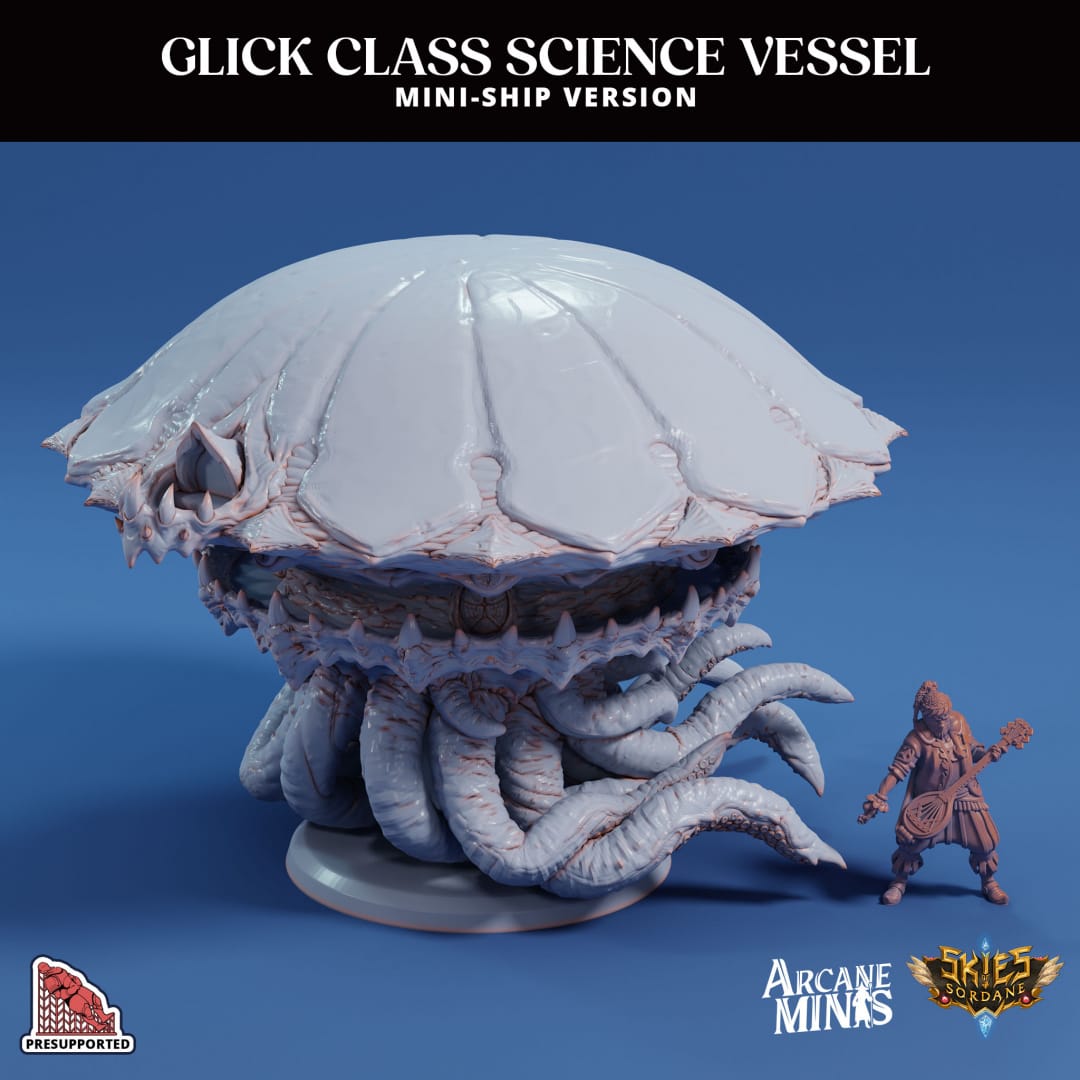 3D Printed Sordane Publishing Arcane Minis Mini Ship - Glick Science Vessel 28 32mm D&D - 3D Printing Boss 