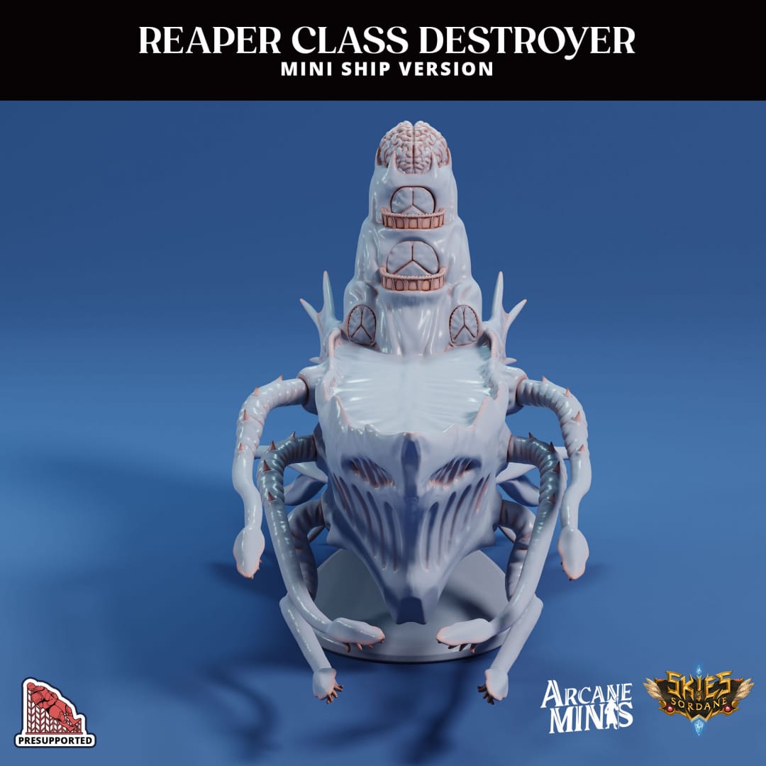 3D Printed Sordane Publishing Arcane Minis Mini Ship - Hivemind Reaper 28 32mm D&D - 3D Printing Boss 