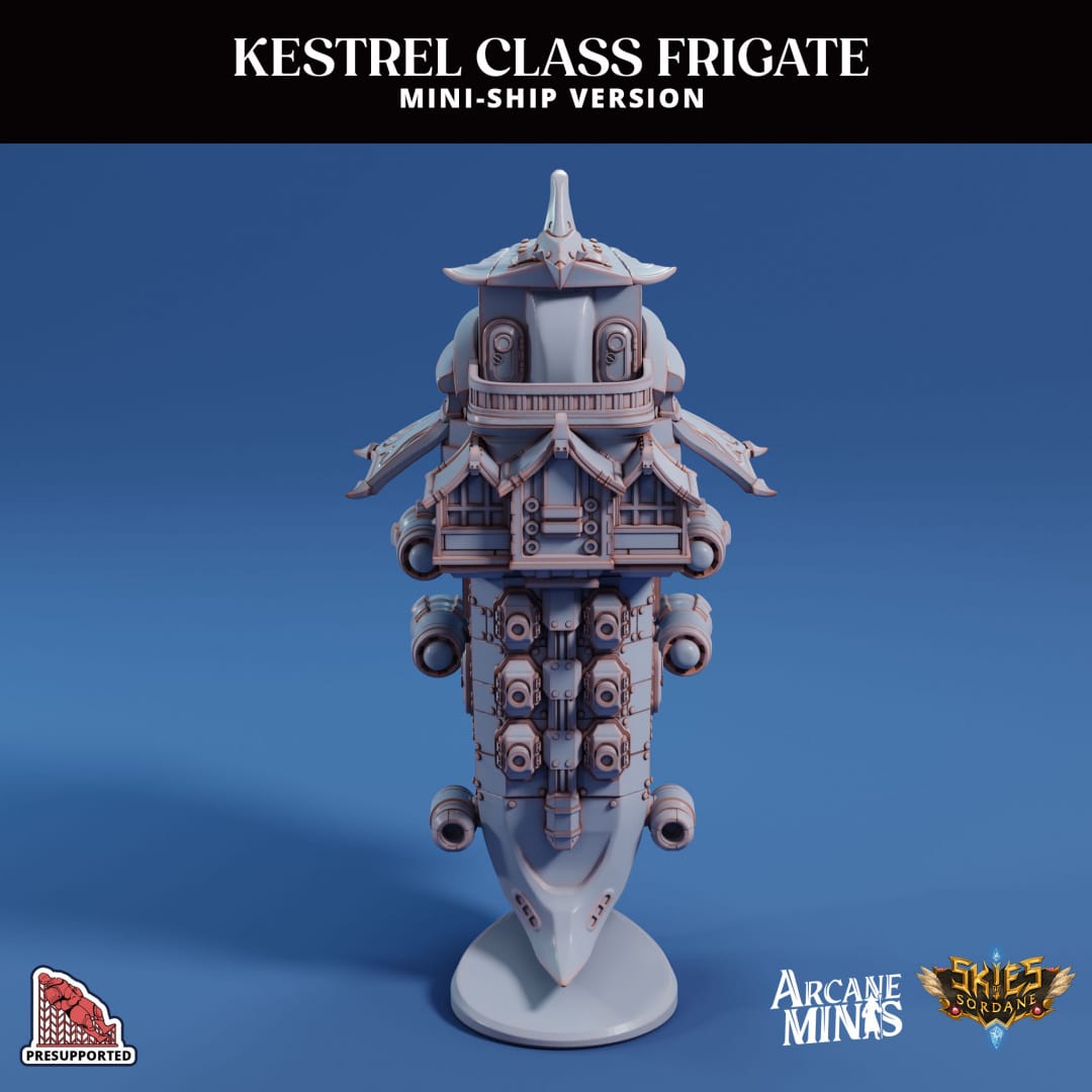 3D Printed Sordane Publishing Arcane Minis Mini Ship - Kestrel Frigate - 3D Printing Boss 